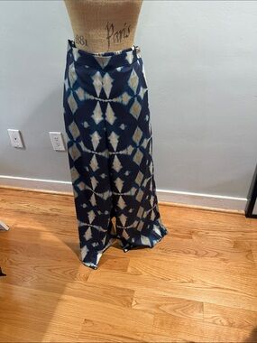 Women's Navy Blue Tie-Dye Maxi palazzo pants